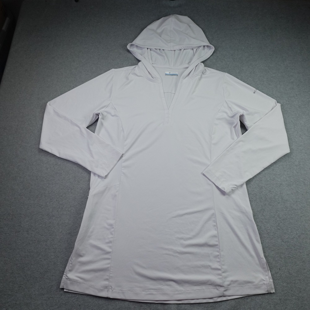 Columbia Hoodie Womens L White Tunic Activewear Pullover Sun Shirt